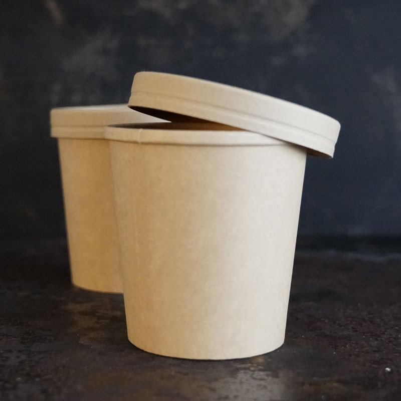 5er-Set braune oder weisse Speisebecher aus stabilem Karton – Bild 5