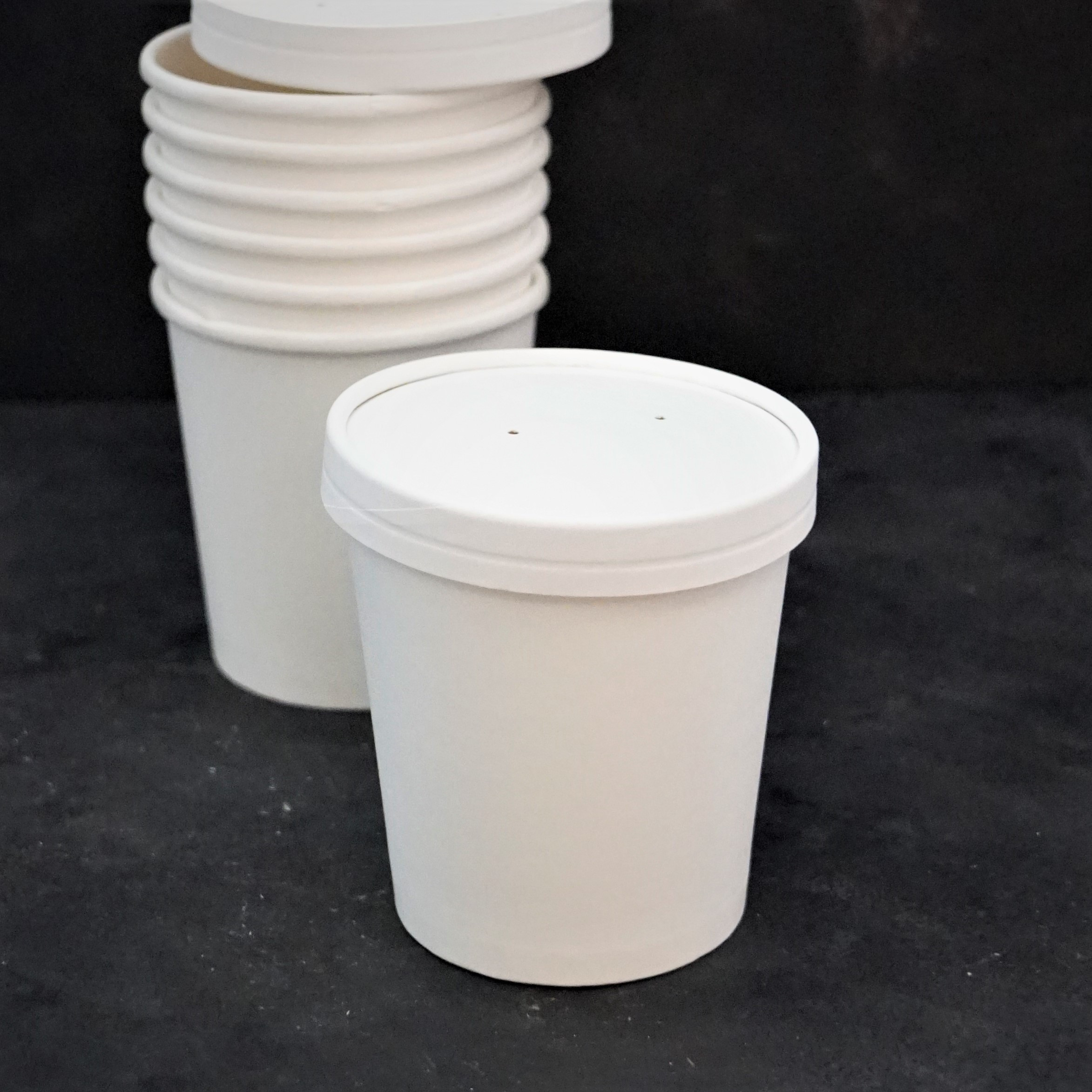 5er-Set braune oder weisse Speisebecher aus stabilem Karton – Bild 2