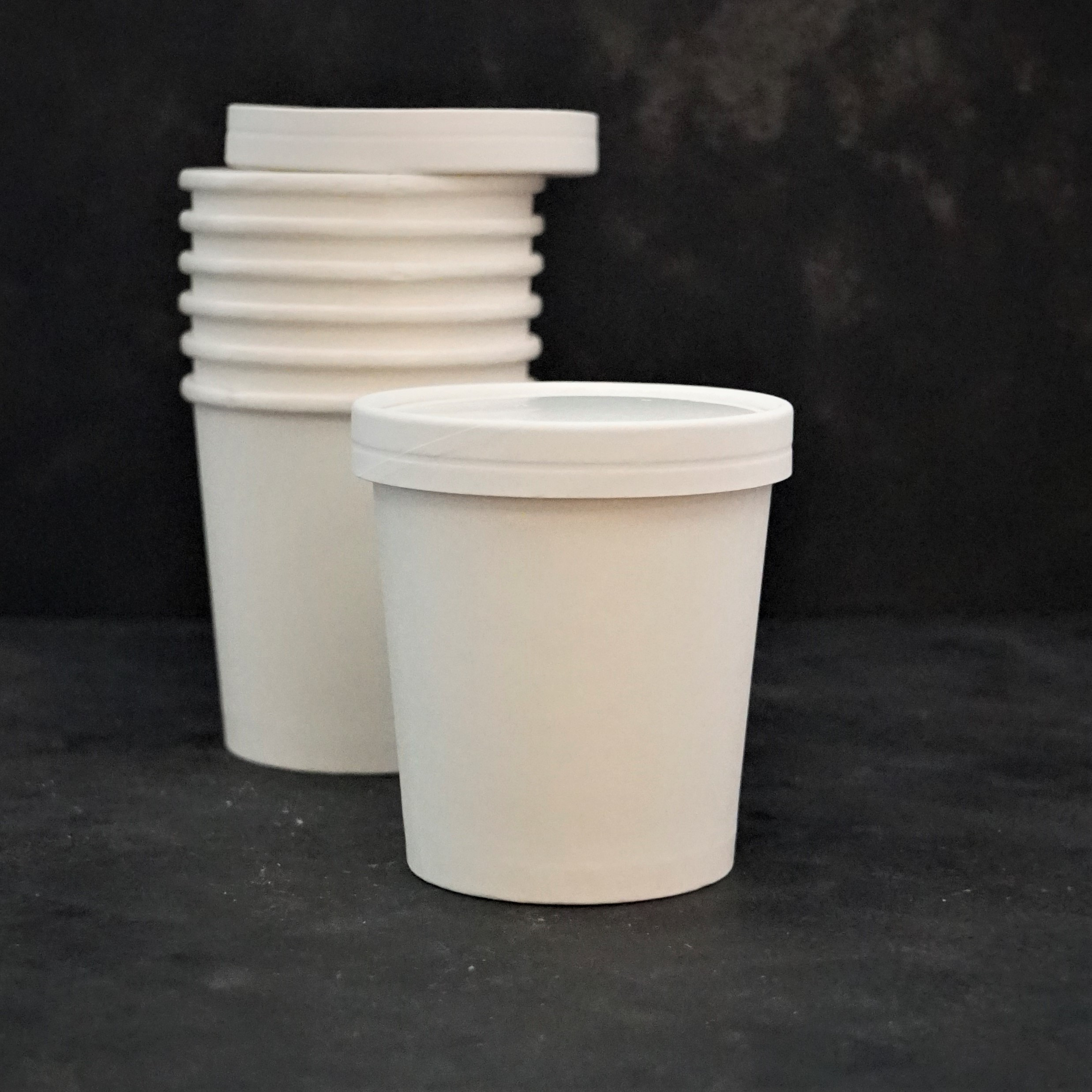 5er-Set braune oder weisse Speisebecher aus stabilem Karton